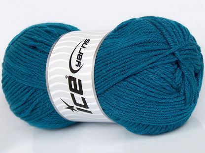 Lot of 3 x 125gr Skeins Ice Yarns SALE PLAIN Hand Knitting Yarn Dark Turquoise