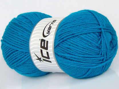 Lot of 2 x 170gr Skeins Ice Yarns SALE PLAIN Hand Knitting Yarn Turquoise