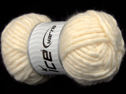 Lot of 2 x 110gr Skeins Ice Yarns SALE LUXURY-PREMIUM (100% Wool) Yarn Ecru