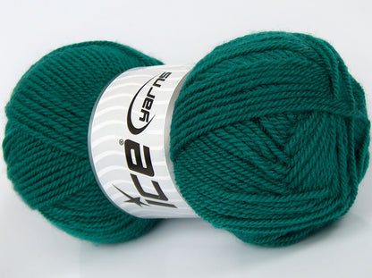 Lot of 4 x 55gr Skeins Ice Yarns SALE PLAIN Hand Knitting Yarn Emerald Green