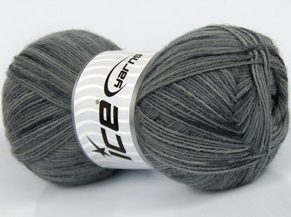 Lot of 4 x 110gr Skeins Ice Yarns SALE SOCK YARN (75% Superwash Wool) Yarn Grey Shades
