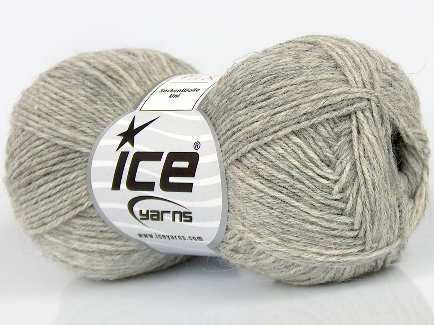 Lot of 8 Skeins Ice Yarns SOCKENWOLLE UNI (75% Superwash Wool) Yarn Light Grey