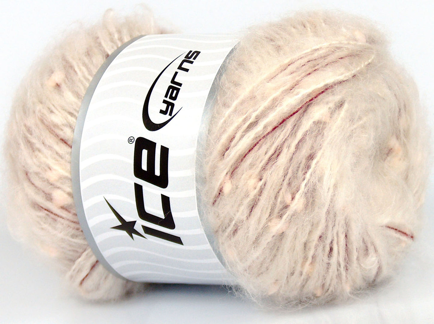 Lot of 4 x 100gr Skeins Ice Yarns SALE POMPOM (15% Wool 10% Viscose) Yarn Cream Light Pink Red
