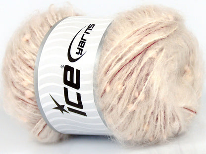 Lot of 4 x 100gr Skeins Ice Yarns SALE POMPOM (15% Wool 10% Viscose) Yarn Cream Light Pink Red