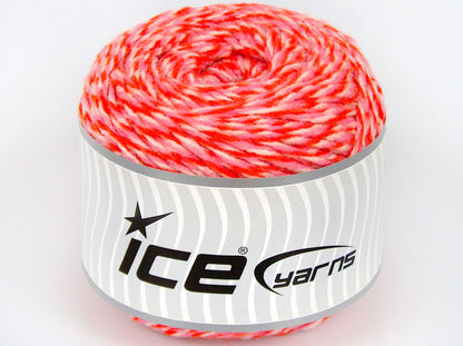 Lot of 2 x 150gr Skeins Ice Yarns SALE CAKES YARN Yarn Orange Pink White