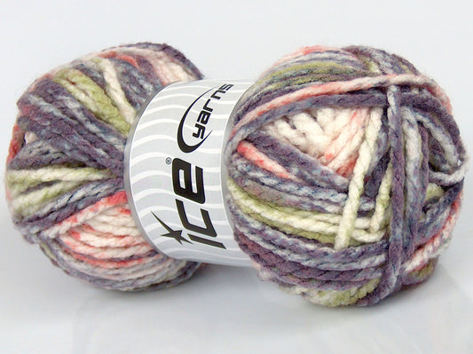 Lot of 3 x 100gr Skeins Ice Yarns SALE ACRYLIC Yarn Lilac Shades Salmon Shades Green Shades Cream