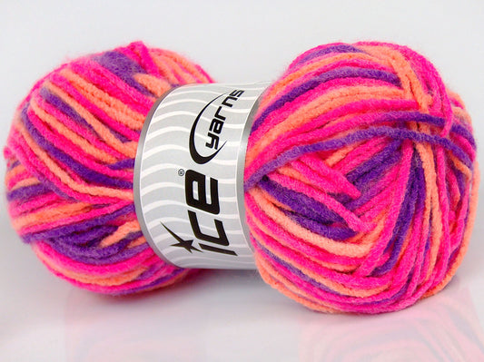 Lot of 3 x 115gr Skeins Ice Yarns SALE ACRYLIC Yarn Pink Shades Lilac Shades Salmon Shades