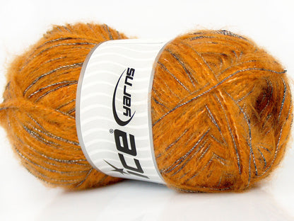 Lot of 4 x 100gr Skeins Ice Yarns CUSTOM BLEND (20% Wool 15% Cotton) Yarn Gold