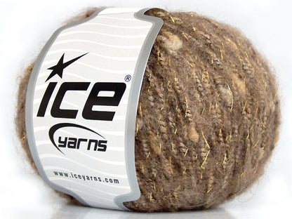 Lot of 8 Skeins Ice Yarns SALE METALLIC (20% Wool) Yarn Camel Shades