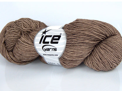 Lot of 2 x 100gr Skeins Ice Yarns HAND DYED MERINO EXTRAFINE (100% Superwash Extrafine Merino Wool) Yarn Ginger Snap