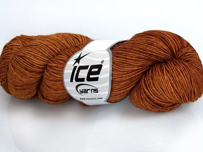 Lot of 2 x 100gr Skeins Ice Yarns HAND DYED MERINO EXTRAFINE (100% Superwash Extrafine Merino Wool) Yarn Pumpkin Spice