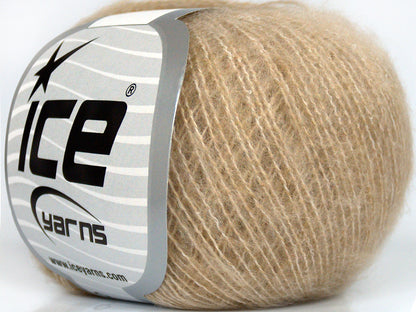 Lot of 10 Skeins Ice Yarns DUSTY WOOL (32% Wool 1% Elastan) Yarn Dark Cream