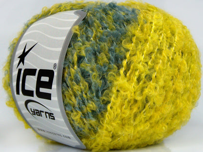 Lot of 8 Skeins Ice Yarns DURBAN (13% Mohair) Yarn Grey Orange Green