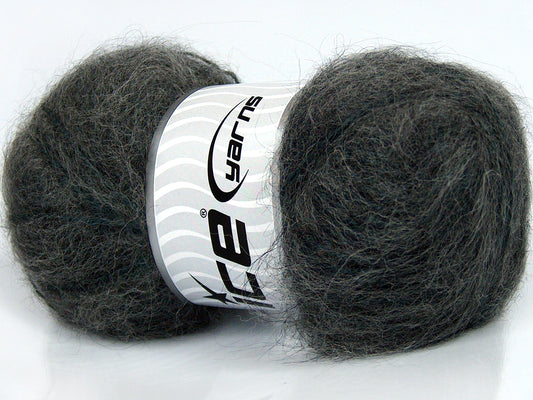 Lot of 4 x 100gr Skeins Ice Yarns MOHAIR CLASSIC (30% Mohair 25% Wool) Yarn Anthracite Black