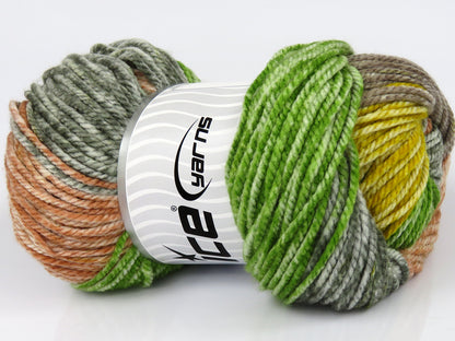 Lot of 4 x 100gr Skeins Ice Yarns MAGIC SPRAY Yarn Camel Copper Grey Gold