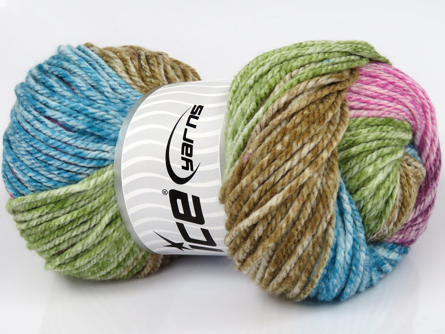 Lot of 4 x 100gr Skeins Ice Yarns MAGIC SPRAY Yarn Maroon Pink Turquoise Brown Green