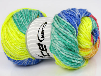 Lot of 4 x 100gr Skeins Ice Yarns MAGIC SPRAY Hand Knitting Yarn Rainbow