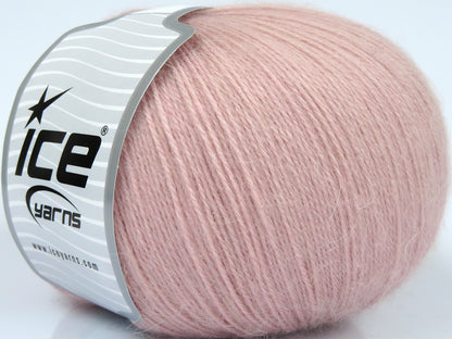 Lot of 4 x 100gr Skeins Ice Yarns ANGORA SOLID (20% Angora 20% Wool) Yarn Light Pink
