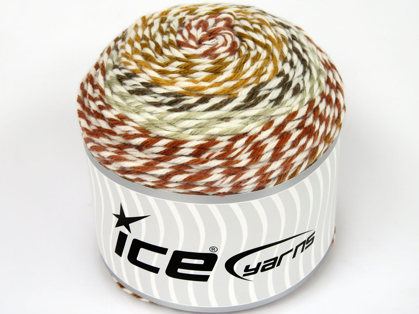 Lot of 2 x 150gr Skeins Ice Yarns CAKES JAZZ Yarn Brown Beige Copper Gold White