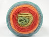 Camel, nuances d'orange, bleu, vert