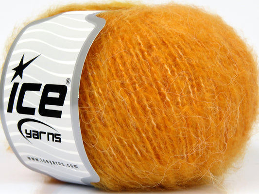 Lot of 8 Skeins Ice Yarns SALE MOHAIR-WOOL BLEND (8% Mohair 12% Wool) Yarn Yellow Gold Orange