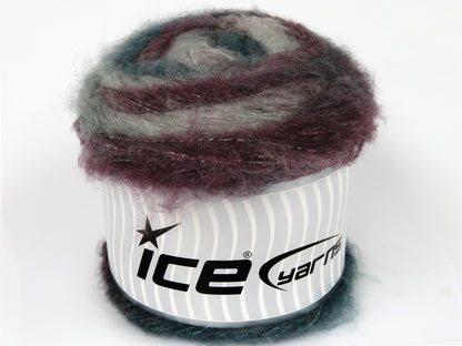 Lot of 2 x 150gr Skeins Ice Yarns SALE CAKES YARN (10% Wool) Yarn Maroon Teal Light Grey