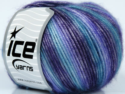 Lot of 8 Skeins Ice Yarns PICASSO Hand Knitting Yarn Purple Shades Turquoise