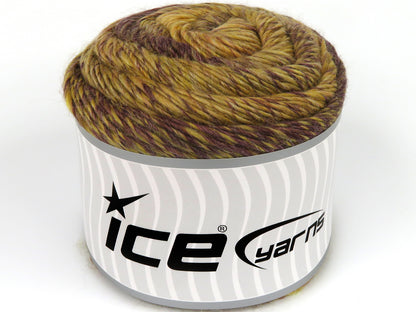 Lot of 2 x 150gr Skeins Ice Yarns CAKES CAMARO (50% Wool) Yarn Camel Olive Green