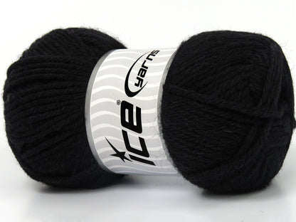 Lot of 4 x 100gr Skeins Ice Yarns SUPERWASH WOOL BAMBOO (50% Superwash Wool 25% Bamboo) Yarn Black