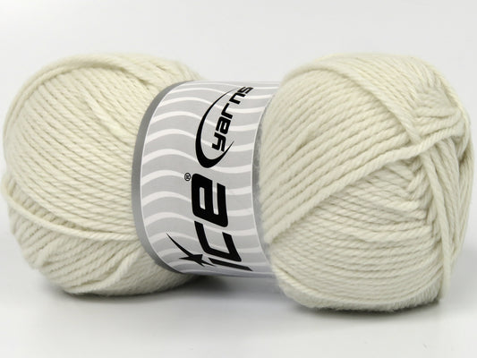Lot of 4 x 100gr Skeins Ice Yarns SUPERWASH WOOL BAMBOO (50% Superwash Wool 25% Bamboo) Yarn Ecru