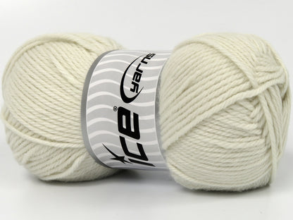 Lot of 4 x 100gr Skeins Ice Yarns SUPERWASH WOOL BAMBOO (50% Superwash Wool 25% Bamboo) Yarn Ecru