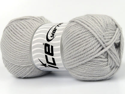 Lot of 4 x 100gr Skeins Ice Yarns SUPERWASH WOOL BAMBOO (50% Superwash Wool 25% Bamboo) Yarn Light Grey
