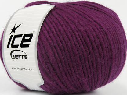 Lot of 4 x 100gr Skeins Ice Yarns PURE WOOL BULKY (100% Wool) Yarn Dark Fuchsia