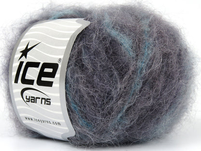 Lot of 8 Skeins Ice Yarns KID MOHAIR ALPACA COLOR (41% Alpaca Superfine 41% Kid Mohair) Yarn Black Grey Turquoise