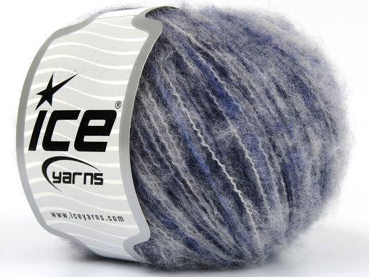 Lot of 8 Skeins Ice Yarns POMEROY (20% Baby Alpaca 20% Extrafine Merino Wool) Yarn Blue Shades White