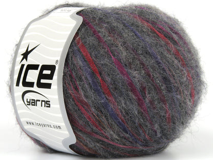 Lot of 8 Skeins Ice Yarns RAMOS (20% SuperKid Mohair 5% Merino Wool) Yarn Anthracite Black Purple Red Pink