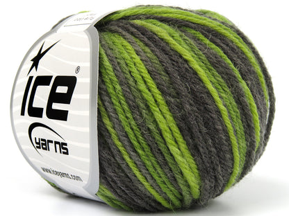 Lot of 8 Skeins Ice Yarns PURE WOOL MAGIC (100% Wool) Yarn Green Shades Grey Shades