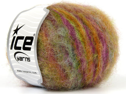 Lot of 8 Skeins Ice Yarns KID MOHAIR ALPACA COLOR (41% Alpaca Superfine 41% Kid Mohair) Yarn Gold Purple Turquoise Green