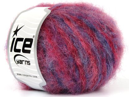 Lot of 8 Skeins Ice Yarns KID MOHAIR ALPACA COLOR (41% Alpaca Superfine 41% Kid Mohair) Yarn Red Shades Purple