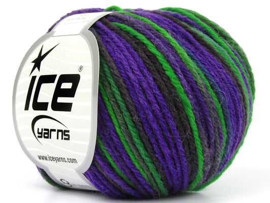 Lot of 8 Skeins Ice Yarns PURE WOOL MAGIC (100% Wool) Yarn Purple Green Turquoise Grey Shades