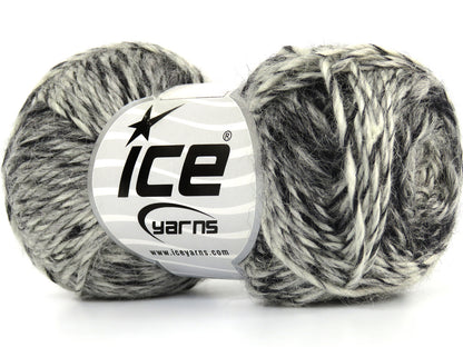 Lot of 8 Skeins Ice Yarns SONRIENTE ALPACA (15% Alpaca 15% Wool) Yarn Black Ecru