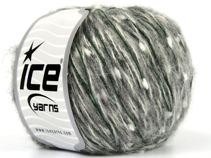 Lot of 8 Skeins Ice Yarns CASSANDRA (5% Wool) Yarn Grey White Green