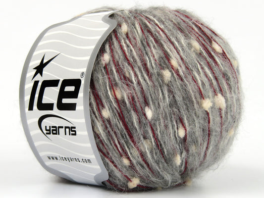 Lot of 8 Skeins Ice Yarns CASSANDRA (5% Wool) Hand Knitting Yarn Grey White Red