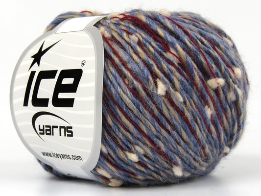 Lot of 8 Skeins Ice Yarns PENSACOLA (25% Wool) Yarn Jeans Blue Beige Red Powder Pink