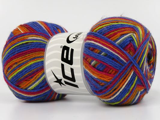 Lot of 4 x 100gr Skeins Ice Yarns COLORWAY SOCK (75% Superwash Wool) Yarn Rainbow