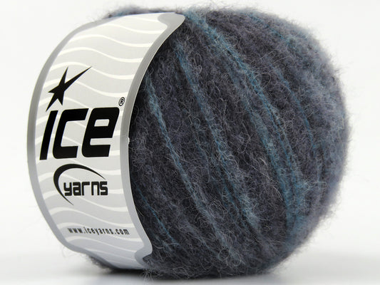 Lot of 8 Skeins Ice Yarns BABY ALPACA COLOR PLY (30% Baby Alpaca 31% Extrafine Merino Wool) Yarn Blue Shades Turquoise Black
