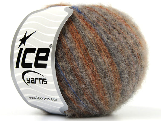 Lot of 8 Skeins Ice Yarns BABY ALPACA COLOR PLY (30% Baby Alpaca 31% Extrafine Merino Wool) Yarn Blue Orange Grey