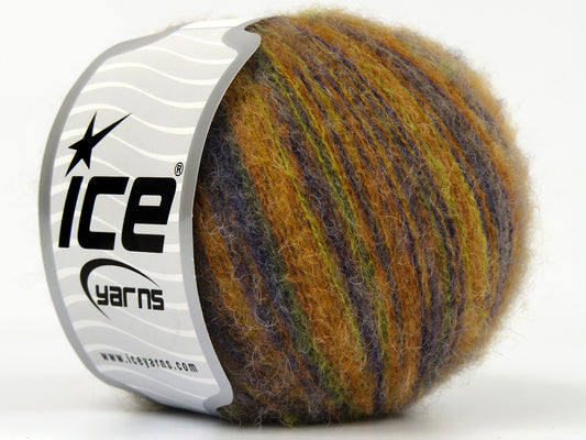 Lot of 8 Skeins Ice Yarns BABY ALPACA COLOR PLY (30% Baby Alpaca 31% Extrafine Merino Wool) Yarn Green Shades Purple Orange
