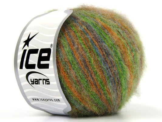 Lot of 8 Skeins Ice Yarns BABY ALPACA COLOR PLY (30% Baby Alpaca 31% Extrafine Merino Wool) Yarn Grey Orange Turquoise Green