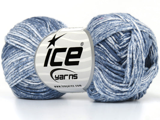 Lot of 8 Skeins Ice Yarns JEANS (100% Cotton) Yarn Light Jeans Blue White
